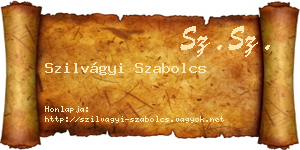 Szilvágyi Szabolcs névjegykártya